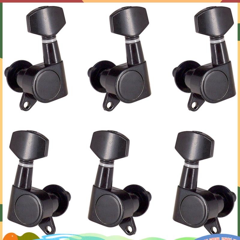 Super Guitar Tuning Peg Tuning Machine Heads 3R3L Tuning Peg สําหรับกีตาร์ไฟฟ้าอะคูสติก,สีดํา
