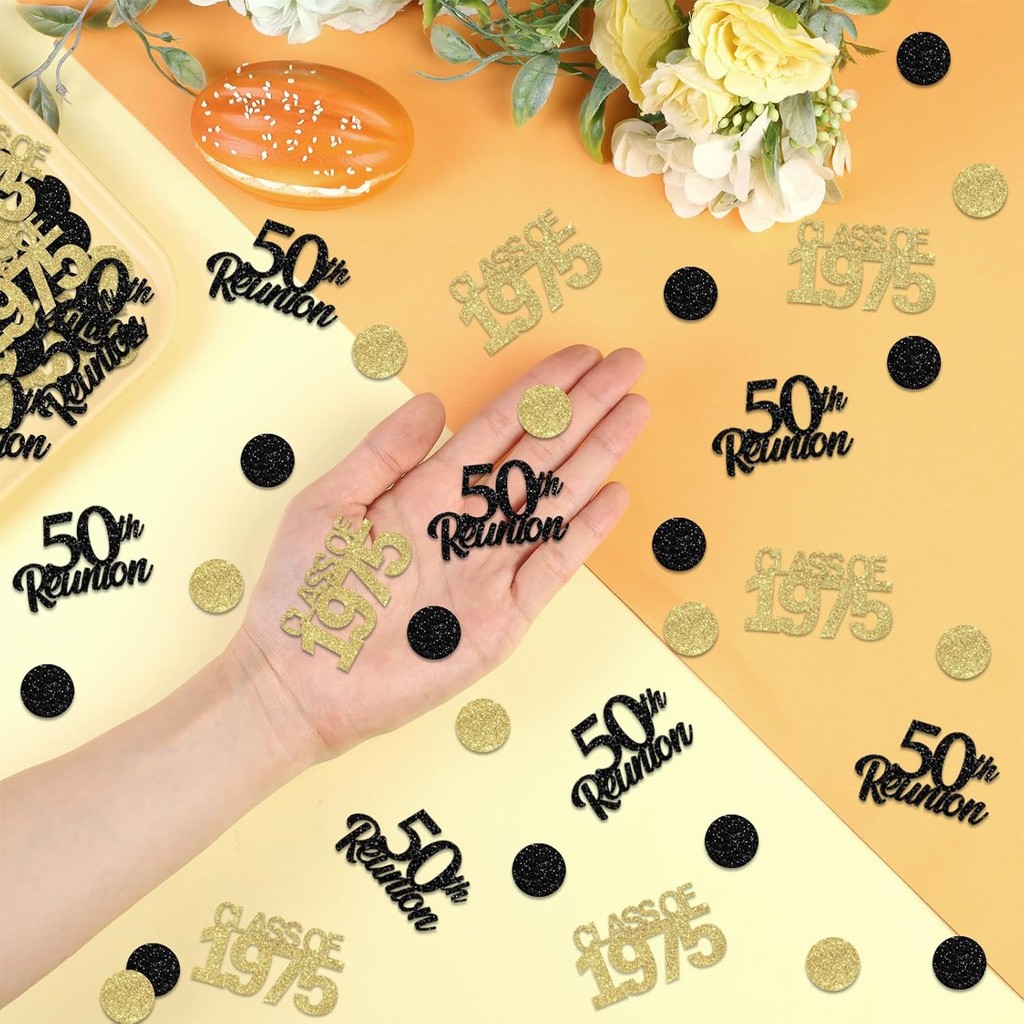 50th Class Reunion ตกแต่ง Class Of 1975 Class Reunion ตาราง Confetti 50th High School Class Reunion 