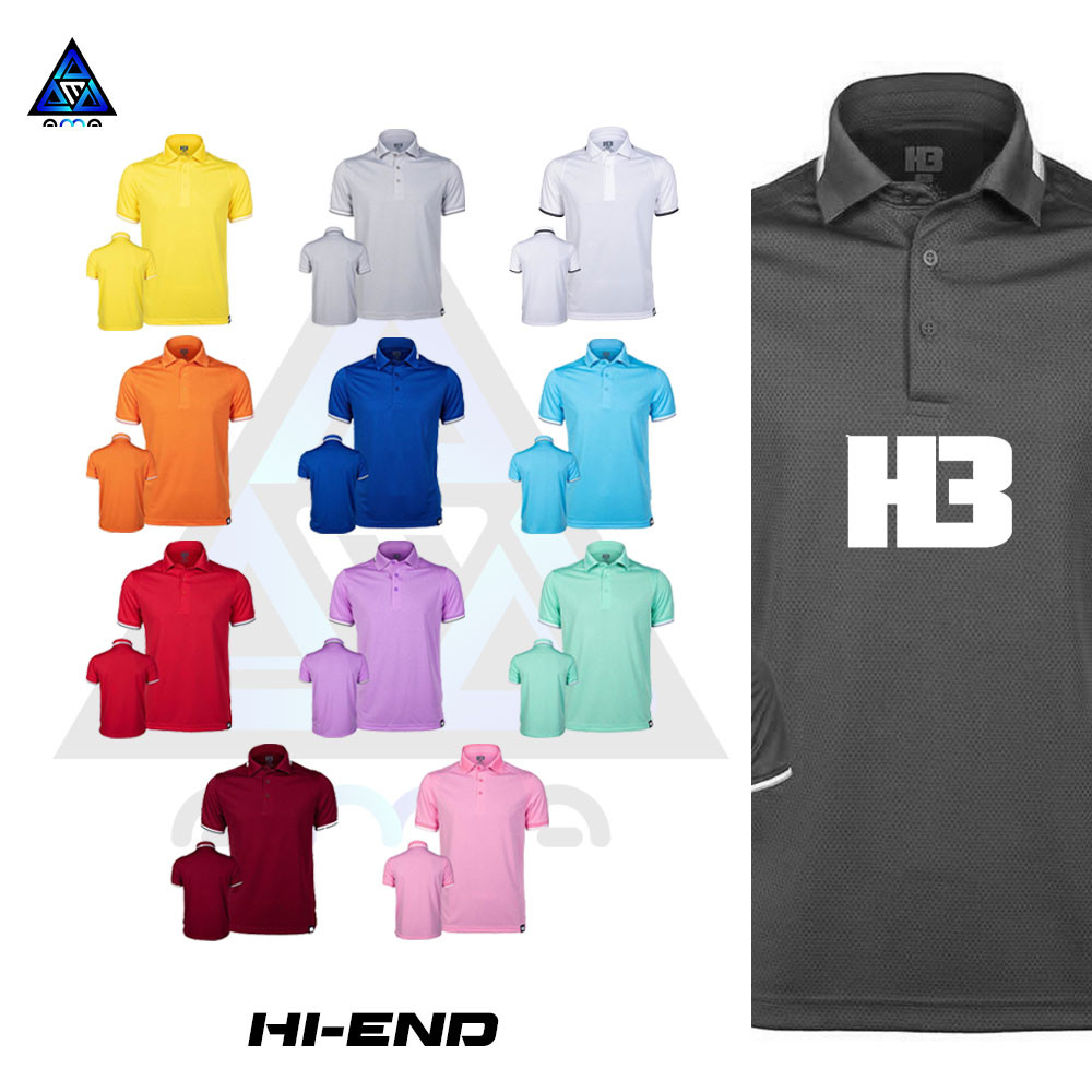 ลดแล้วลดอีก30% H3 เสื้อโปโล รุ่น HI-END (SH-HI-01) POLO SHIRT ไซส์ UNISEX แท้100%