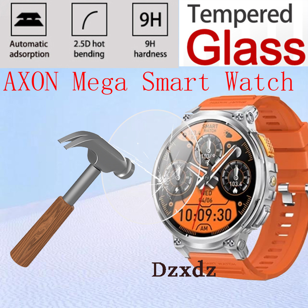 AXON Mega Hard Glass Smartwatch ฟิล์มป้องกันสําหรับ AXON Mega สมาร์ทวอท์ชกระจกนิรภัยป้องกันหน้าจอ