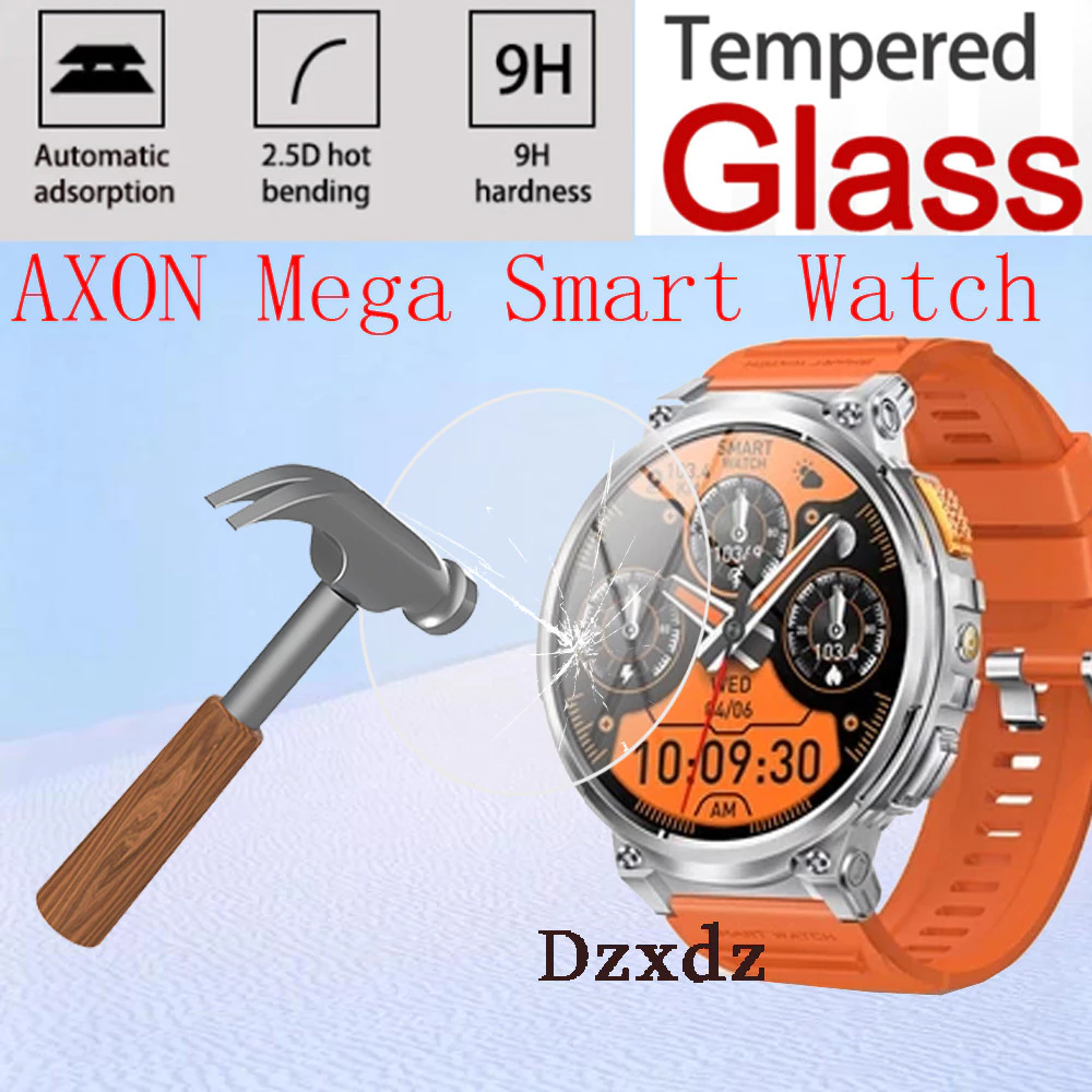 AXON Mega pro Hard Glass Smartwatch ฟิล์มป้องกันสําหรับ AXON Mega สมาร์ทวอท์ชกระจกนิรภัยป้องกันหน้าจอ