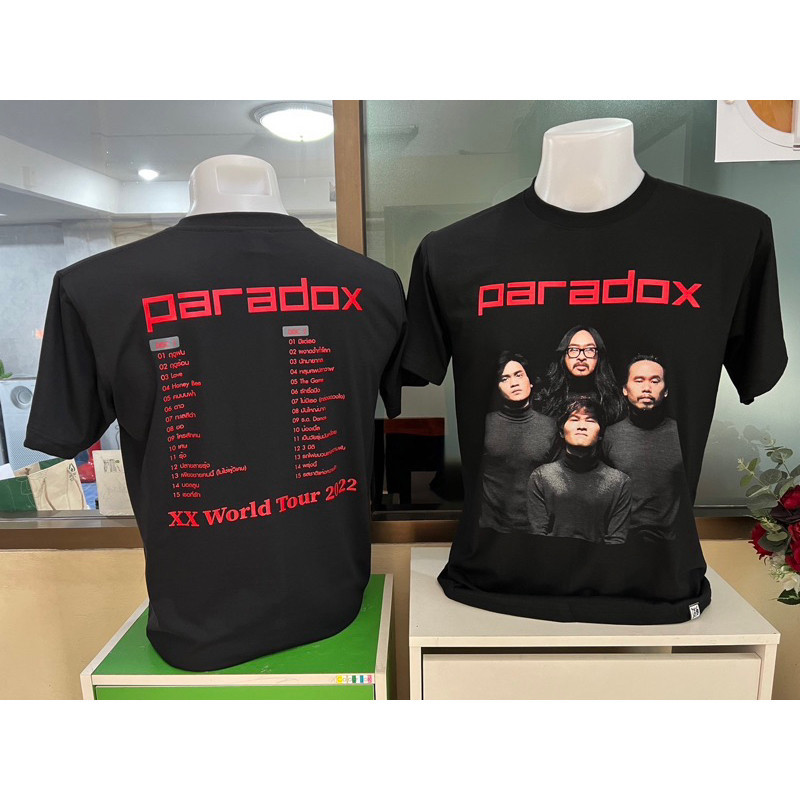 Paradox Official 20th Anniversary Commemorative T-Shirt Tour Limited Edition พิมพ์แขนสั้น Unisex Pure Cotton Top S-5XL Full Size Band Anniversary Collection สินค้าคลาสสิกทัวร์รูปแบบ Breathable สบาย All-Match พัดลมต้องที่ระลึกสไตล์อินเทรนด์เพลง เสื้อลําลอง