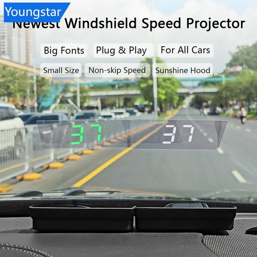 FYY รถ GPS HUD Head Up Display Digital Speedometer ความเร็วเมตร KMH/MPH สําหรับรถรถบรรทุก Plug and Play อุปกรณ์เสริมส่วนอัตโนมัติ