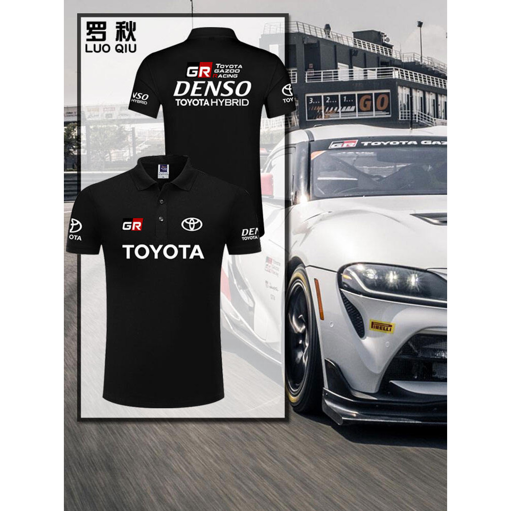 เสื้อยืด Toyota GR ดัดแปลง 86 Corolla JDM Workwear เสื้อโปโลแขนสั้น Turn-down Collar ผ้าฝ้ายเยาวชนฤด