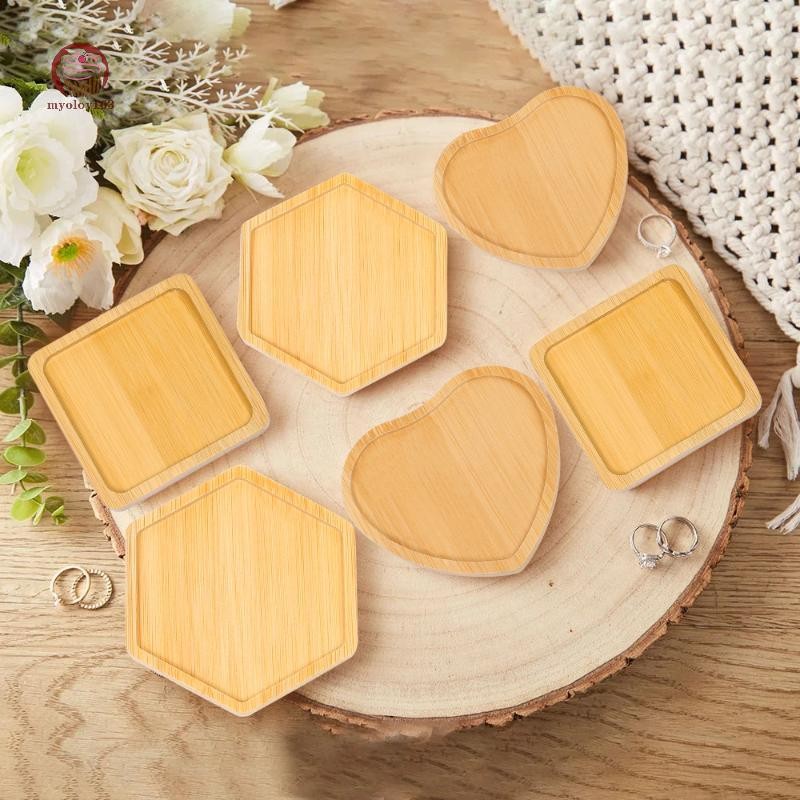 Myoloy รอบวอลนัทไม้ Coaster ขาตั้งแก้วชากาแฟถ้วย Pad ทนความร้อน Beech ไม้ Coaster ตารางบนโต๊ะอาหาร TH