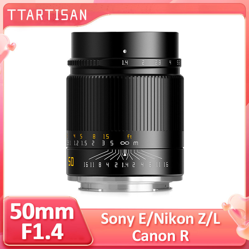 TTArtisan 50mm F1.4 Full Frame เลนส์รูรับแสงขนาดใหญ่สําหรับ Sony E Canon RF Nikon ZL เลนส์ภาพรูรับแส