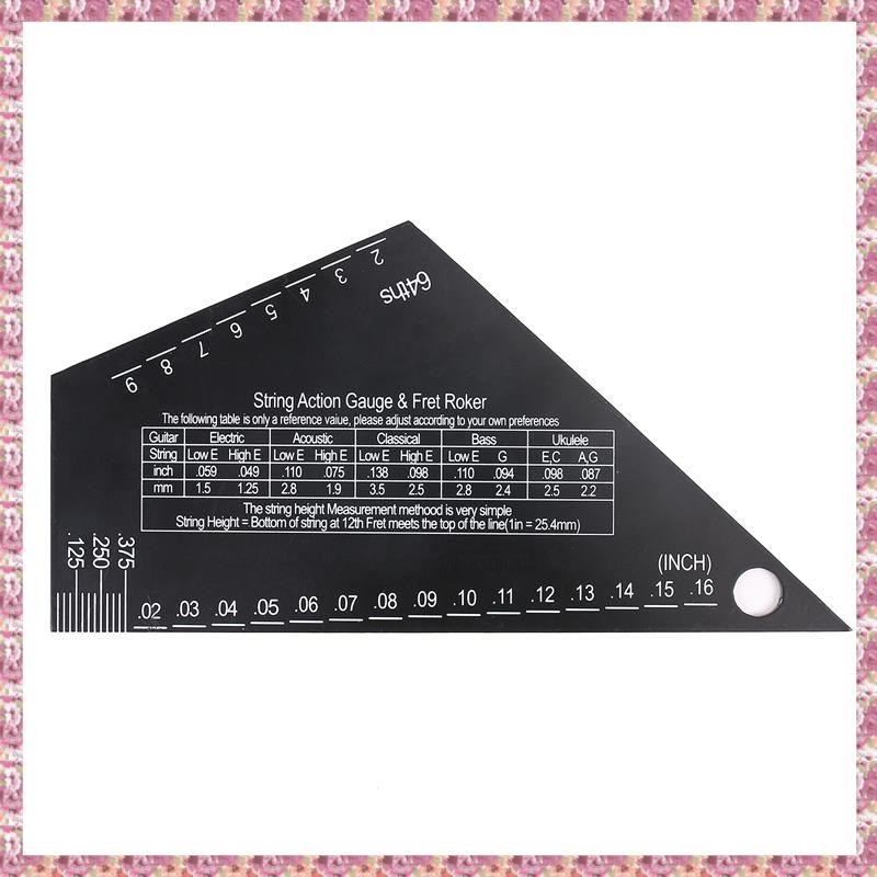 [VCR] เครื่องมือปรับระดับ Fret คอกีตาร์ Fingerboard ไม้บรรทัดวัดสแตนเลส Fret Rocker