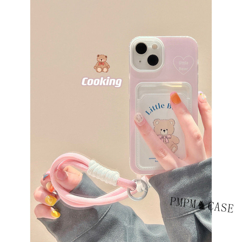 สายผีเสื้อ Aesthetic Bear Card Holder Case Xiaomi C85 15 14 14T C65 C75 M6 F4 F5 X5 X6 M3 M4 M4 12T 
