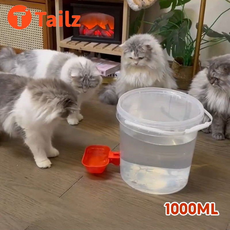 Tailz ถังดื่มสัตว์เลี้ยง น้ำพุแมว แบบใส ปลอดภัย ถังน้ำสัตว์เลี้ยง เงียบมาก น้ำพุแมวสัตว์เลี้ยง ถังดื่มแมว