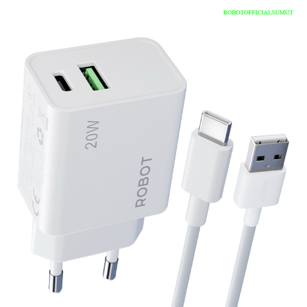 Robot RT-P7 Fast Charger Suit 20W 3A พร้อมสาย Type C ของแท้