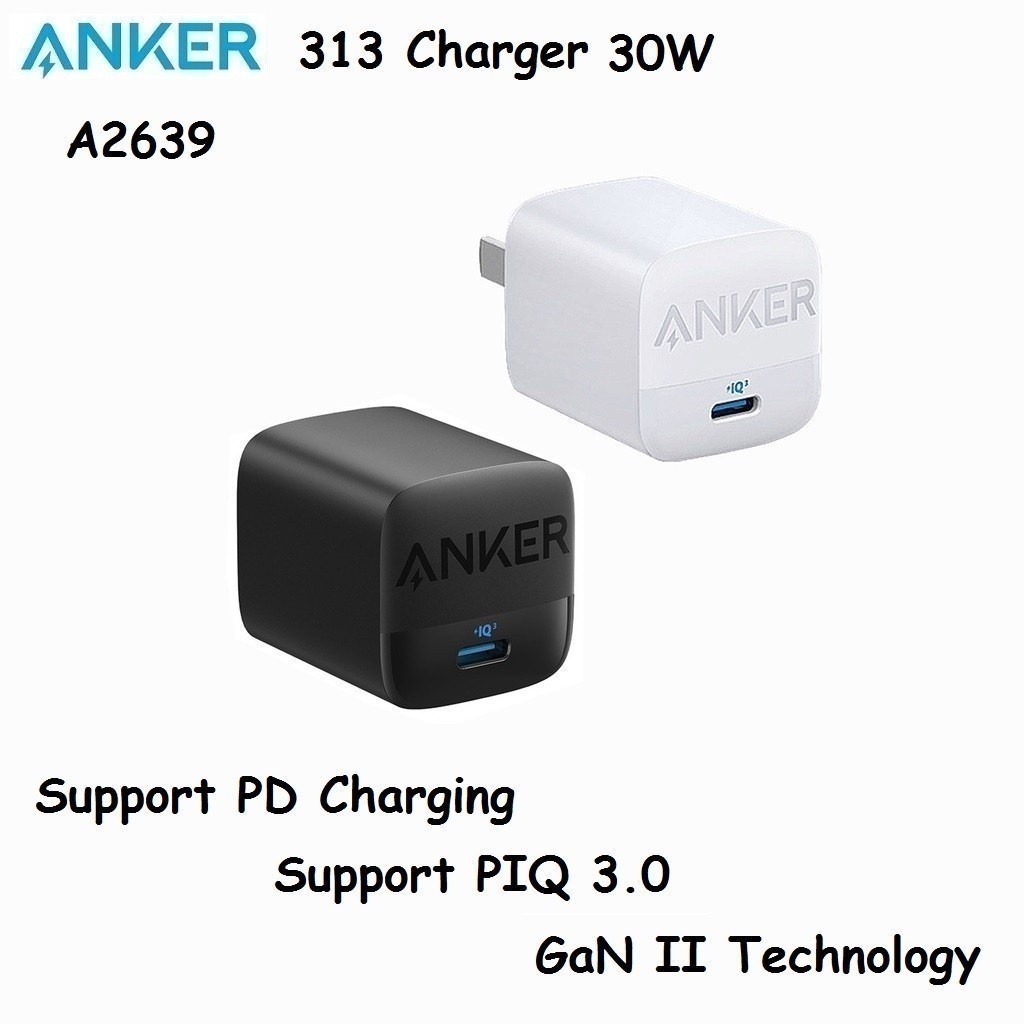 ANKER A2639 - 313 Charger GaN 30W - PD และ PIQ 3.0 - 30W Mini Charger
