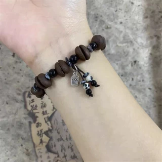 สร้อยข้อมือจากเมล็ดกาแฟสำหรับเพศหญิงและกำไลสำหรับทุกเพศ แบบย้อนยุค