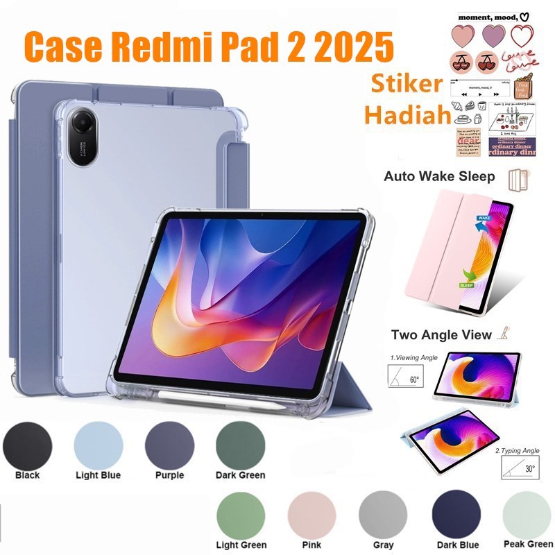 RedMi Pad 2 11 นิ้วพร้อมช่องเสียบปากกาเคสแม่เหล็กRedMi Pad 2 2025 ฝาครอบด้านหลังโปร่งใสXiaomi Redmi 