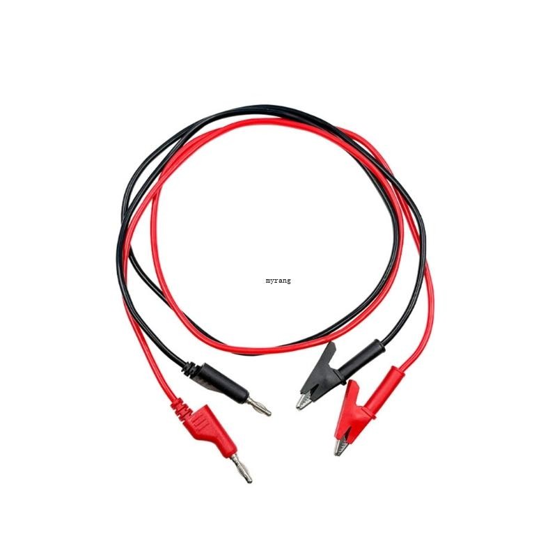 MG 2 ชิ้น Double End Test ตะกั่วลวดซิลิโคนกล้วย Plug to จระเข้คลิป Test Leads Test Cable Leads Conne