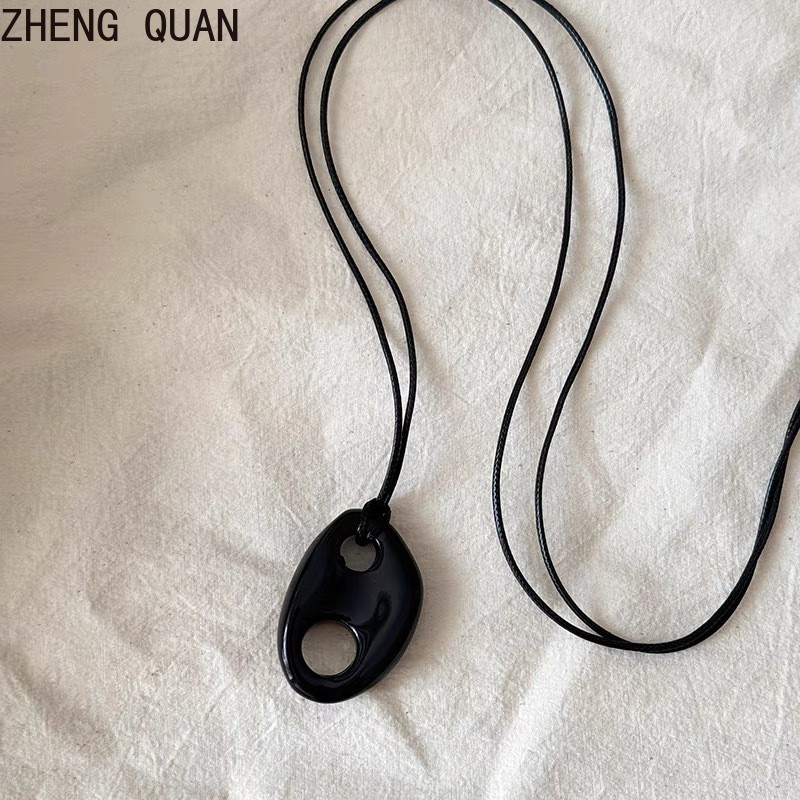 สร้อยคอมีจี้เรซินอสมมาตรแบบเรขาคณิต เครื่องประดับแฟชั่นสำหรับผู้หญิง เป็นของขวัญวันหยุดที่ยอดเยี่ยม - รูปที่ 4