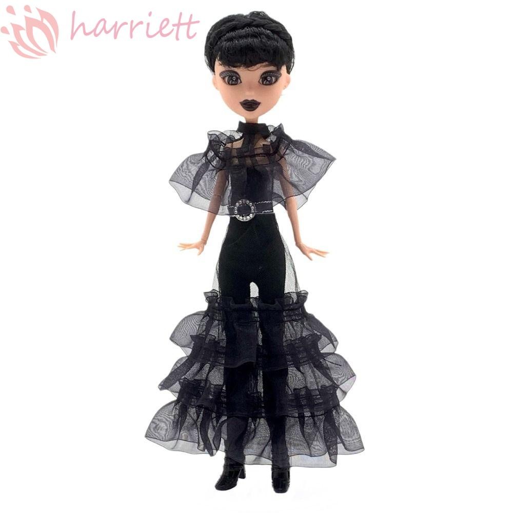 HUNIU The Addams Family Figure, ของสะสมภาพยนตร์ Wednesday Addams ตุ๊กตา, ตกแต่งห้องรุ่น Q น่ารักชุดส