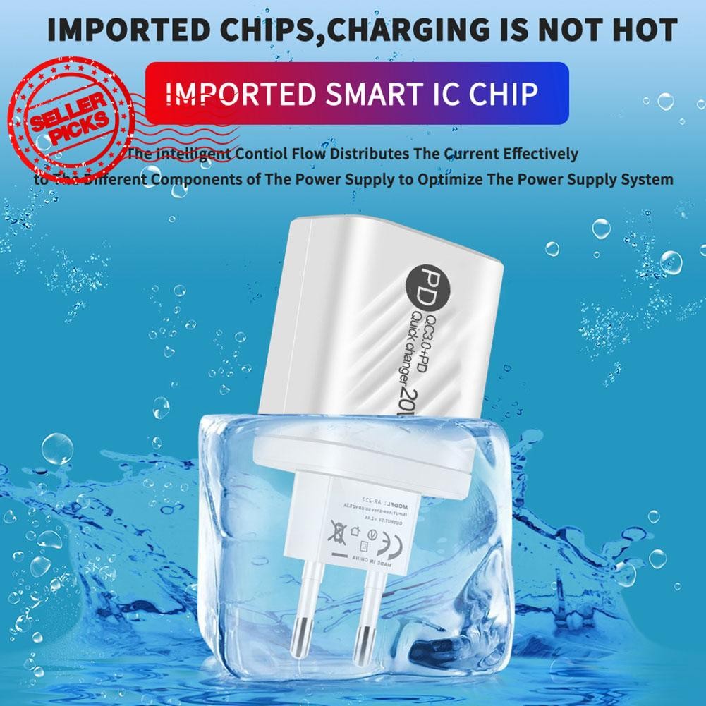 20w Pd ที่ชาร์จโทรศัพท์ Usbtype-c จอแสดงผลดิจิตอลชาร์จชาร์จหัวชาร์จ Usb มือถือ L1o0