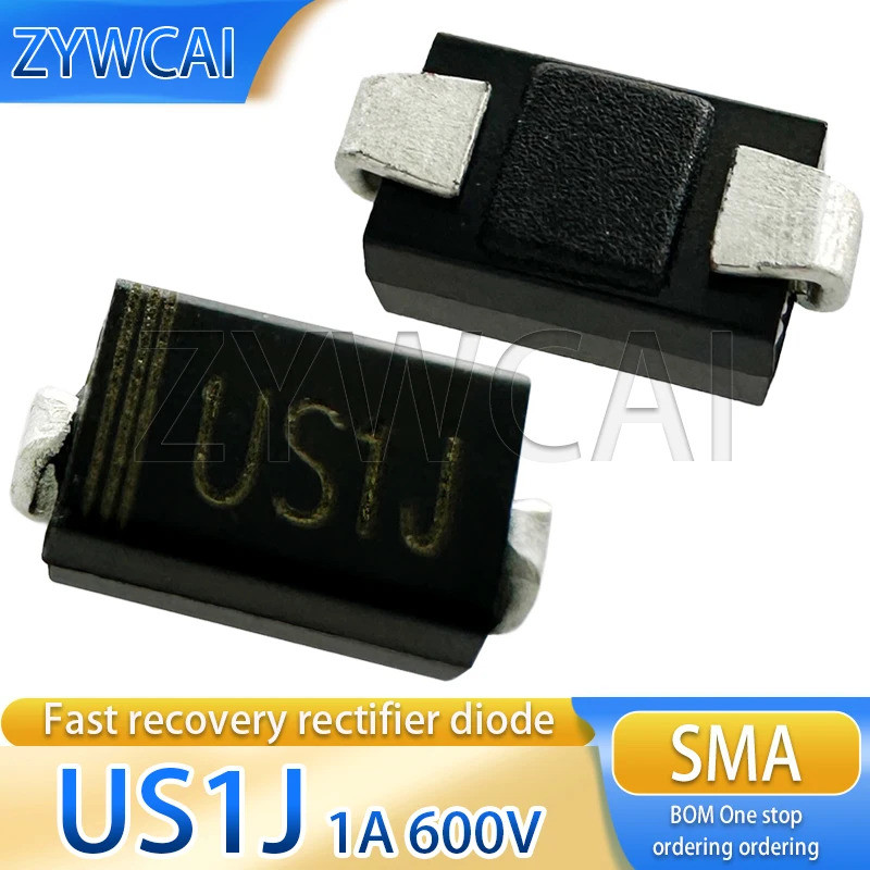 US1J SMA 50PCS UJ DO-214AC 1A 600V U1J ESD TVS Fast Recovery Diode 5H7Z