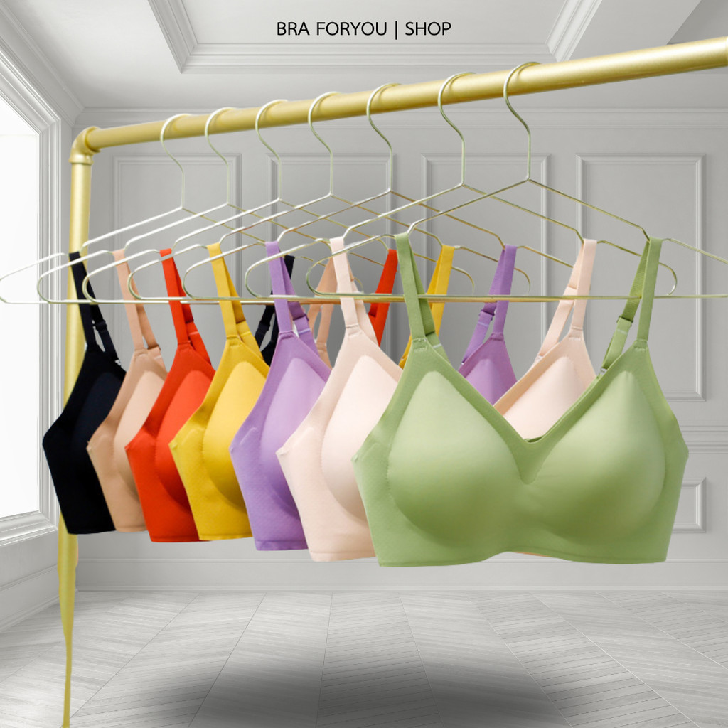 Bra Foryou ชุดชั้นใน ✨777 ลายเรียบ 7 สี ✨ผ้ายางพารา เนื้อดี ฟองน้ำ 1.5mm ตะข้อปรับได้ S-XL ผู้หญิงแฟ