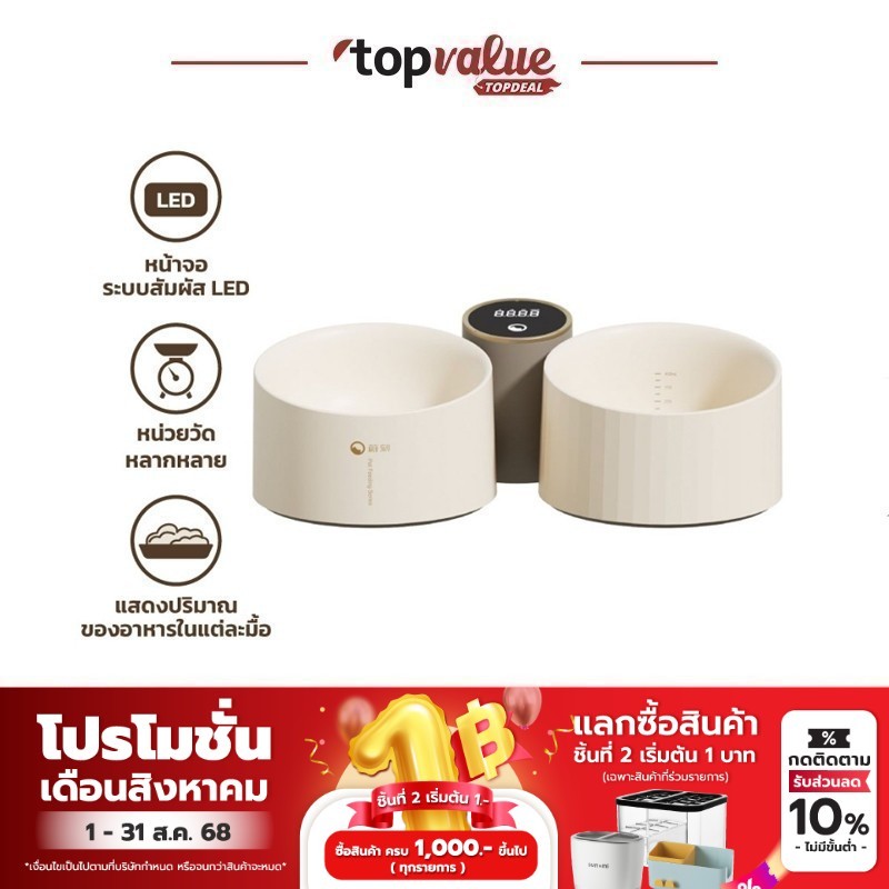 VooCoo Pet Duo Bowls with Scale ชามอาหารและน้ำพร้อมเครื่องชั่งในตัว หน้าจอ LED รุ่น 6974381465021 รั