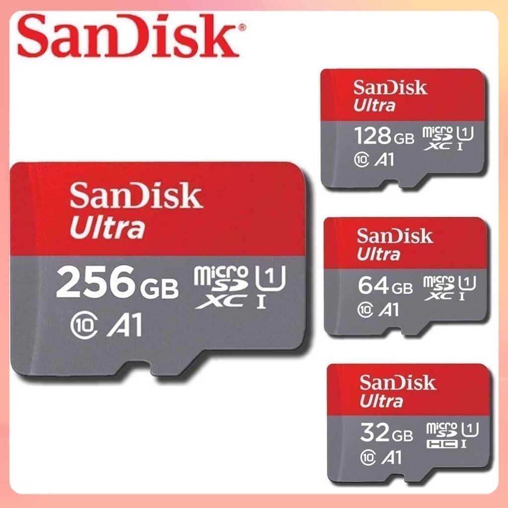 Sandisk Ultra microSDXC/HC Card ความเร็ว100MB/S ความจุ 32GB 64GB 128GB 256GB Class10 การ์ดหน่วยความจำ เมมโมรี่การ์ด