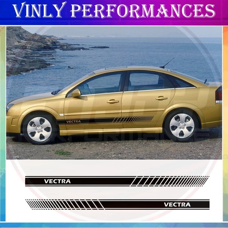 สติกเกอร์รถประตูด้านข้างกระโปรง Stripes Decor Decals สําหรับ Opel Vectra BC Auto Body ไวนิล Decals R
