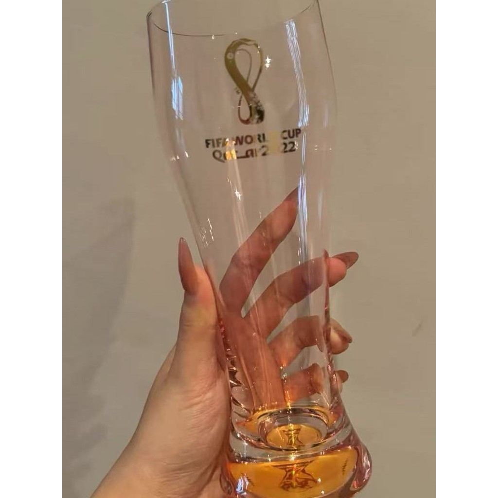 [คลังสินค้าพร้อม] 400ml FIFA2022 Catal Football World Cup Inlaid Silver Commemorative Household Glas