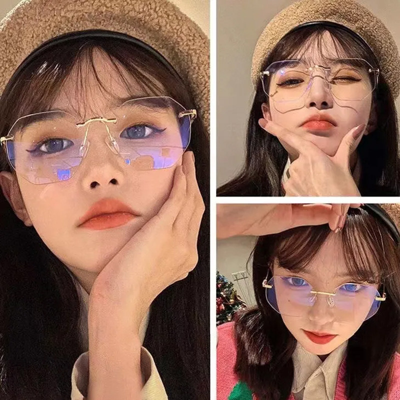 *Future Star* แว่นตาไร้กรอบ -100~600° แว่นสายตาสั้น ป้องกันแสงสีฟ้า ขอบตัดไร้กรอบ สไตล์เกาหลี
