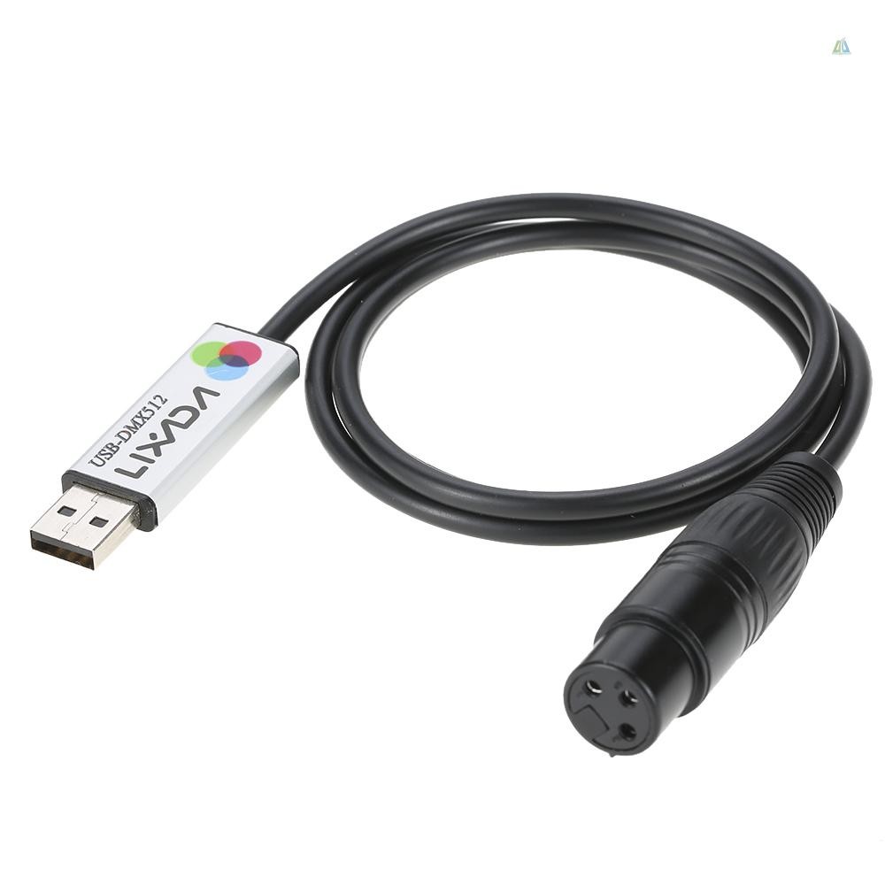 Lixada อะแดปเตอร์อินเทอร์เฟซ USB to DMX LED DMX512 คอมพิวเตอร์ PC Stage Light Controller Dimmer