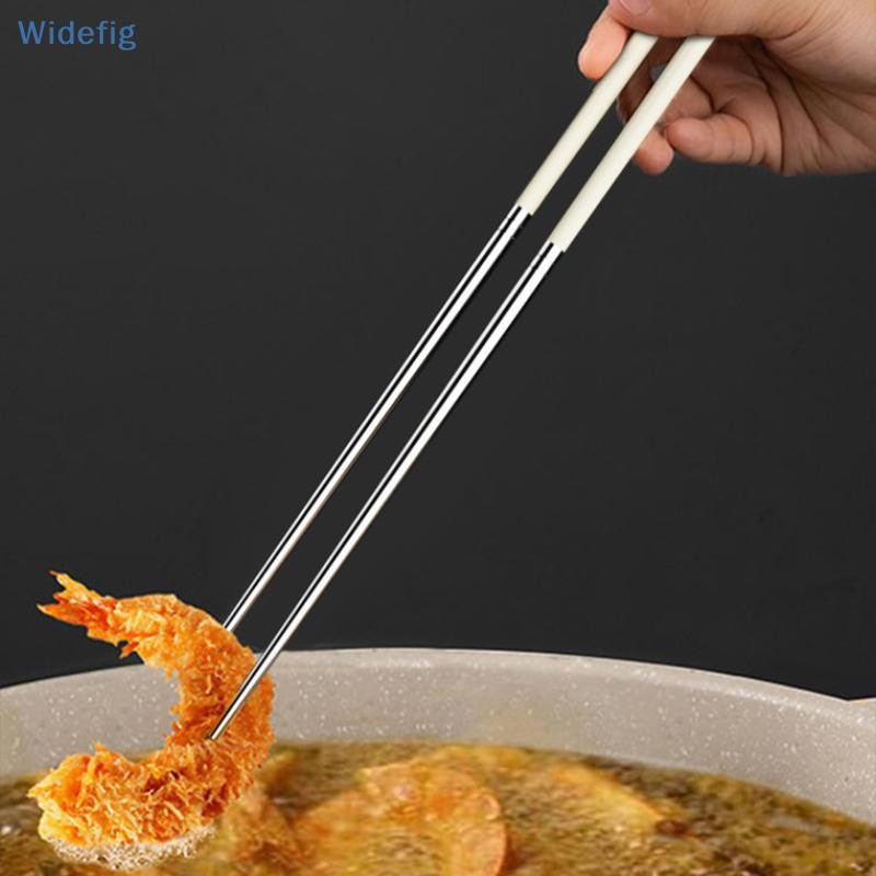 Widefig ตะเกียบสแตนเลสยาวตะเกียบ Cook Noodles Deep Fried Hot Pot จีนตะเกียบโลหะนํากลับมาใช้ใหม่บนโต๊