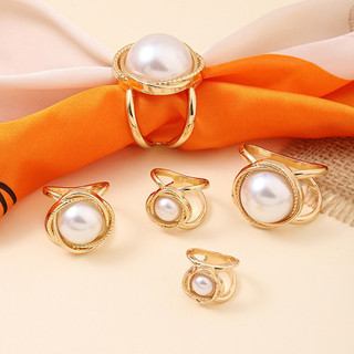 LULABY - Ring Bros Cincin Pearl Syal Scarf Hijab Mutiara Pearl Aesthetic Aksesoris Fashion Bros Scarf Buckle Alloy  Cincin Elegan Cantik
