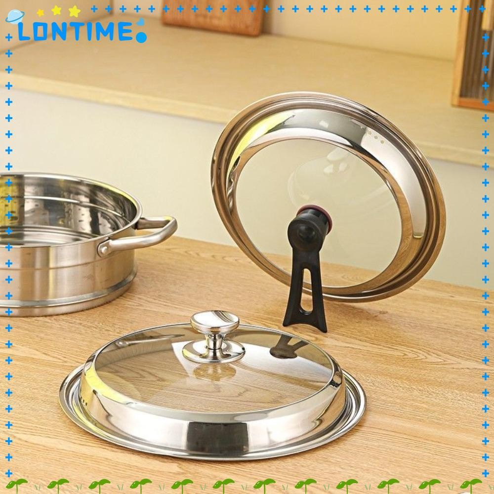 LONTIME ฝาครอบหม้อ, ฝาครอบกระทะทอดสากลที่มองเห็นได้, สแตนเลสทนทาน 30-42 ซม. ฝาหม้อแบบใช้ซ้ําได้อุปกรณ์ครัว