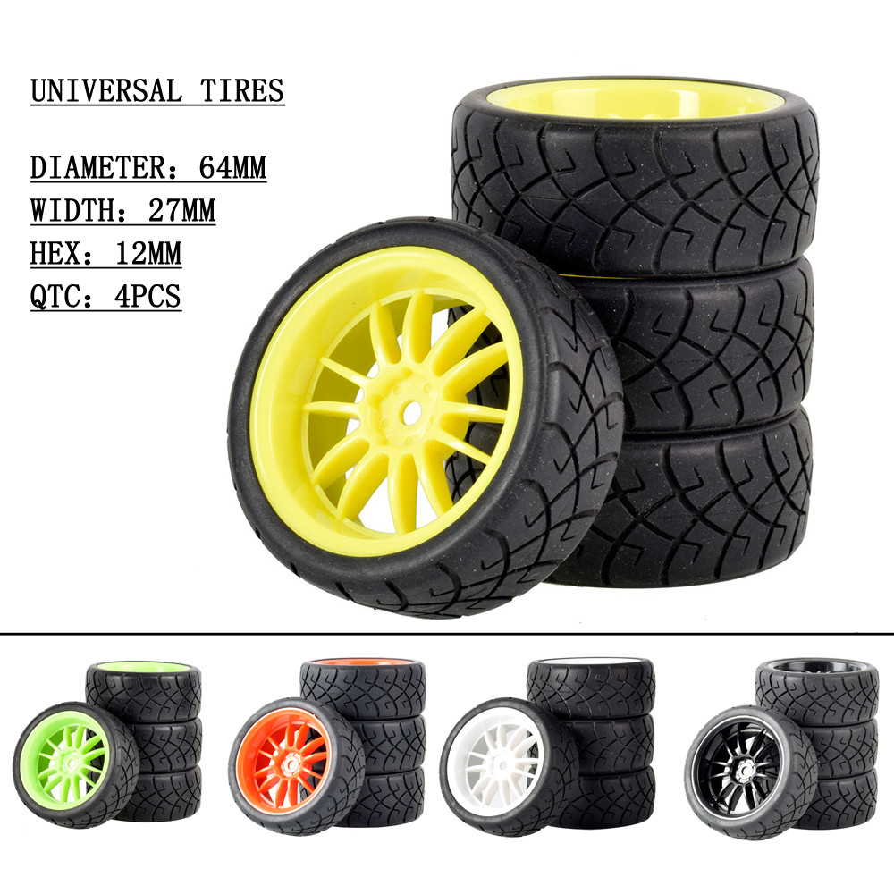 6031-6090 64 มม.ยางและชุดล้อ 4PCS สําหรับ 1:10 HSP HPI SAKURA D3 Kyosho FW06 ทั่วไป