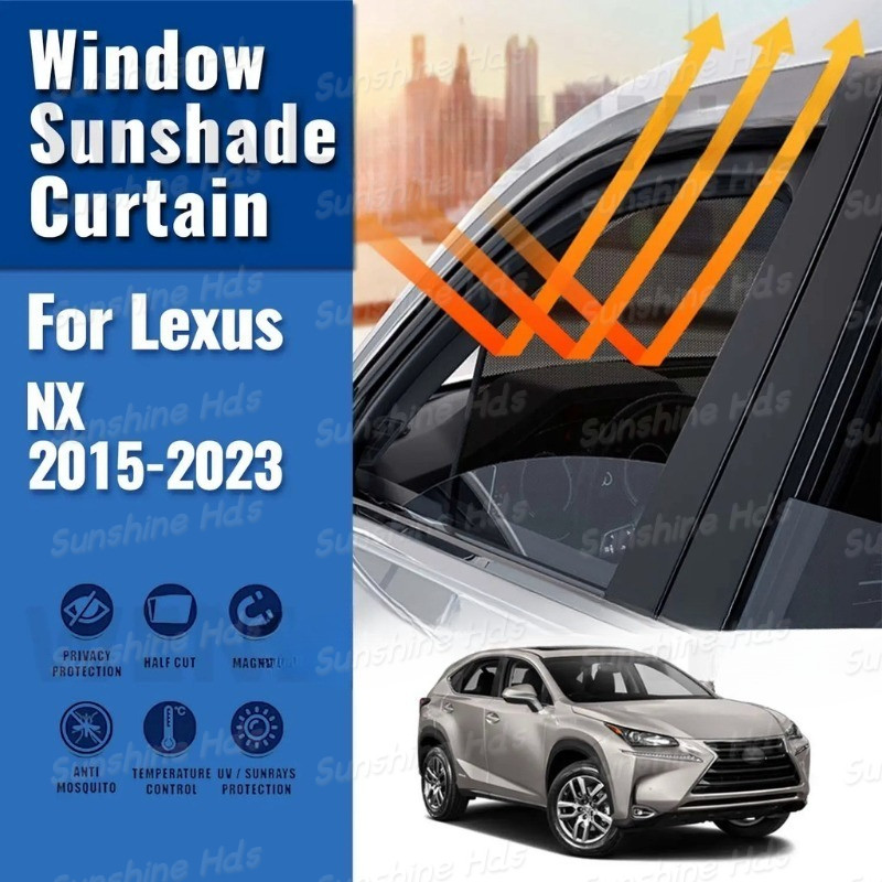 สําหรับ Lexus NX200/NX200H/NX200T/NX300H/NX300 2015-2021 Magnetic Car Sunshade ด้านหน้ากระจกผ้าม่านด