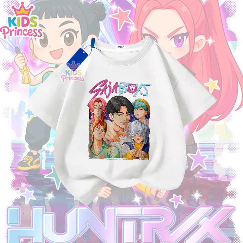 COD (จัดส่งตลอด 24 ชั่วโมง) Kpop Demon Hunters ผ้าฝ้าย 100% เสื้อเชิ้ต 90-150CM N98