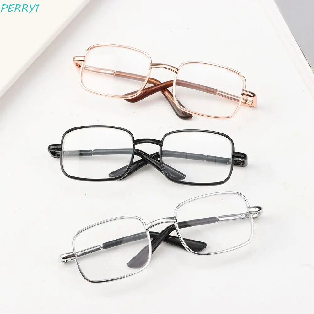PERRY Preppy Cotton Doll Glasses, 8.5 CM Lovely Idol Plush Doll Glasses, Cute Square Golden Silver C