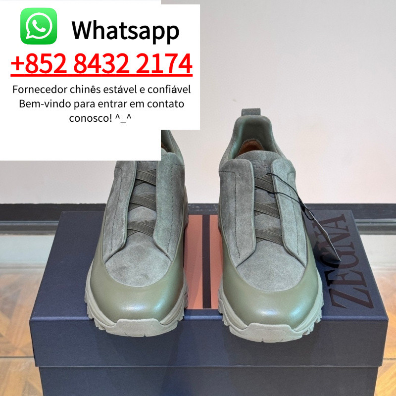 Zegna2025 รองเท้าผ้าใบแฟชั่นลําลองสําหรับผู้ชายสไตล์ใหม่รองเท้าเทนนิส