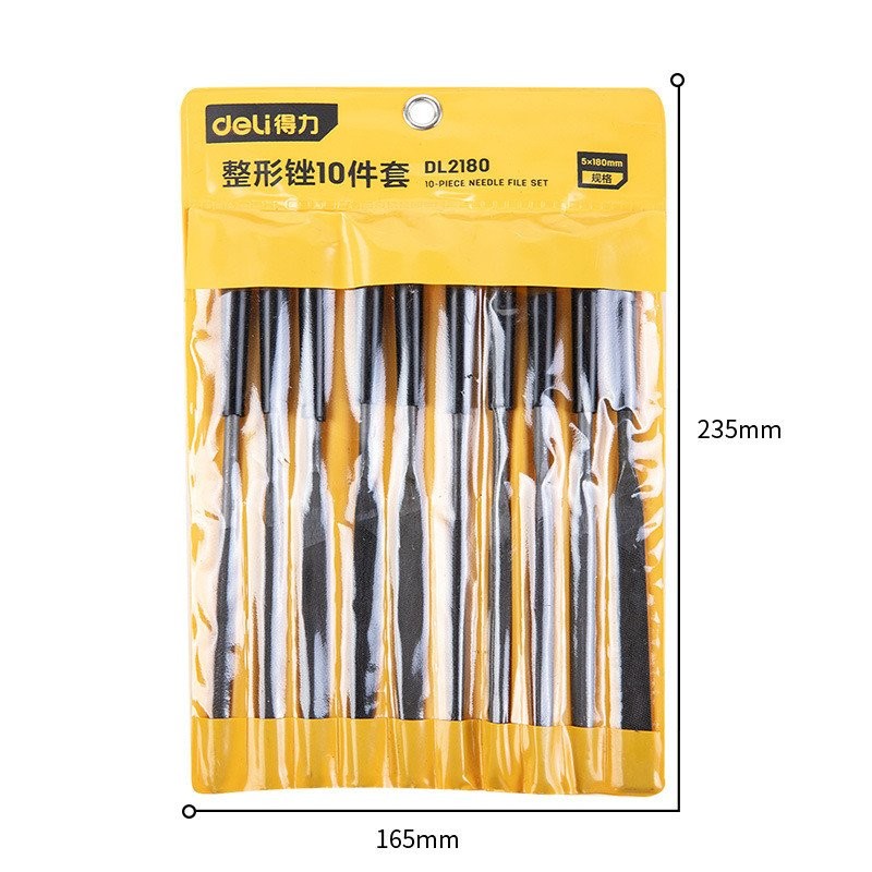ยี่ห้อ) ชุด 10 ชิ้น x สีดํา DL2180 Authorized Deli (180 มม./Deli Assorted File 5 4Q2M