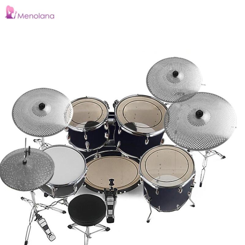 [Menolana] 5x 14" Hi Hat+16" Crash+18" Rash+20"ride Low Volume Cymbals for Drum Set