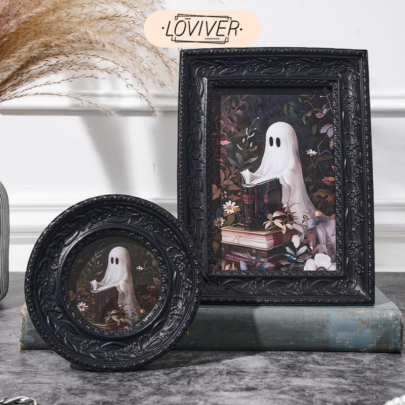 LOVIVER กรอบรูปดีไซน์วินเทจกรอบรูปนูนสีดําหัตถกรรมโต๊ะแสดงสําหรับของขวัญ Gathering Gallery ห้องโถงห้องนอน