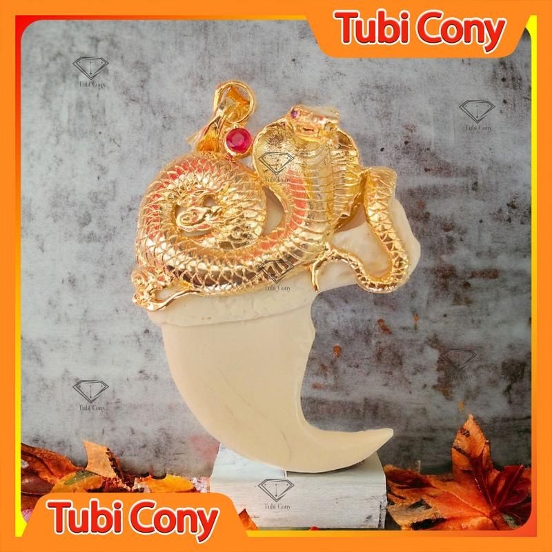 จี้เขี้ยวงูงาช้างเลียนแบบเคลือบทองเท่มาก M16424-212-DX2 Tubi Cony