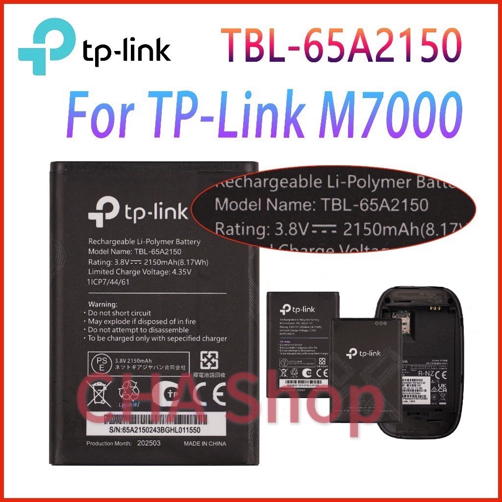 TBL- 65A2150 TP-LINK แบตเตอรี่ TP-LINK M7000 4G LTE Mobile Wi-Fi Original battery TBL- 65A2150 2150m