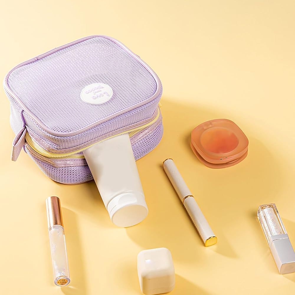 TSB Mini Mesh Cosmetic Bag Pouch Travel Pouch Portable Mesh Travel Pouch กล่องอเนกประสงค์