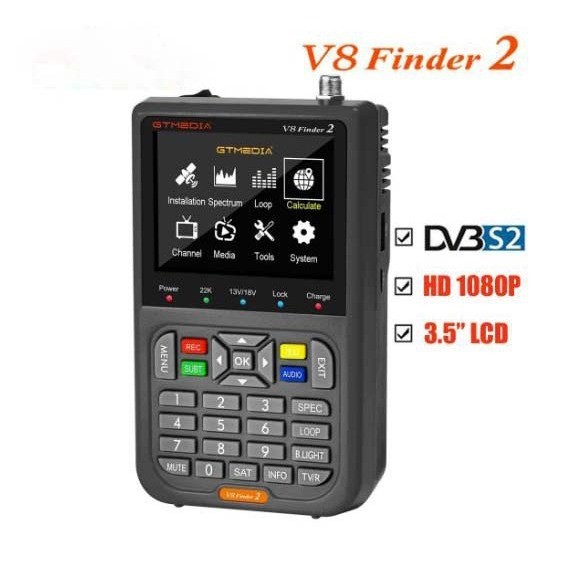 V8 Finder2 FTA DVB-S/S2/S2X เครื่องรับสัญญาณหน้าจอ LCD Satellite Star Finder