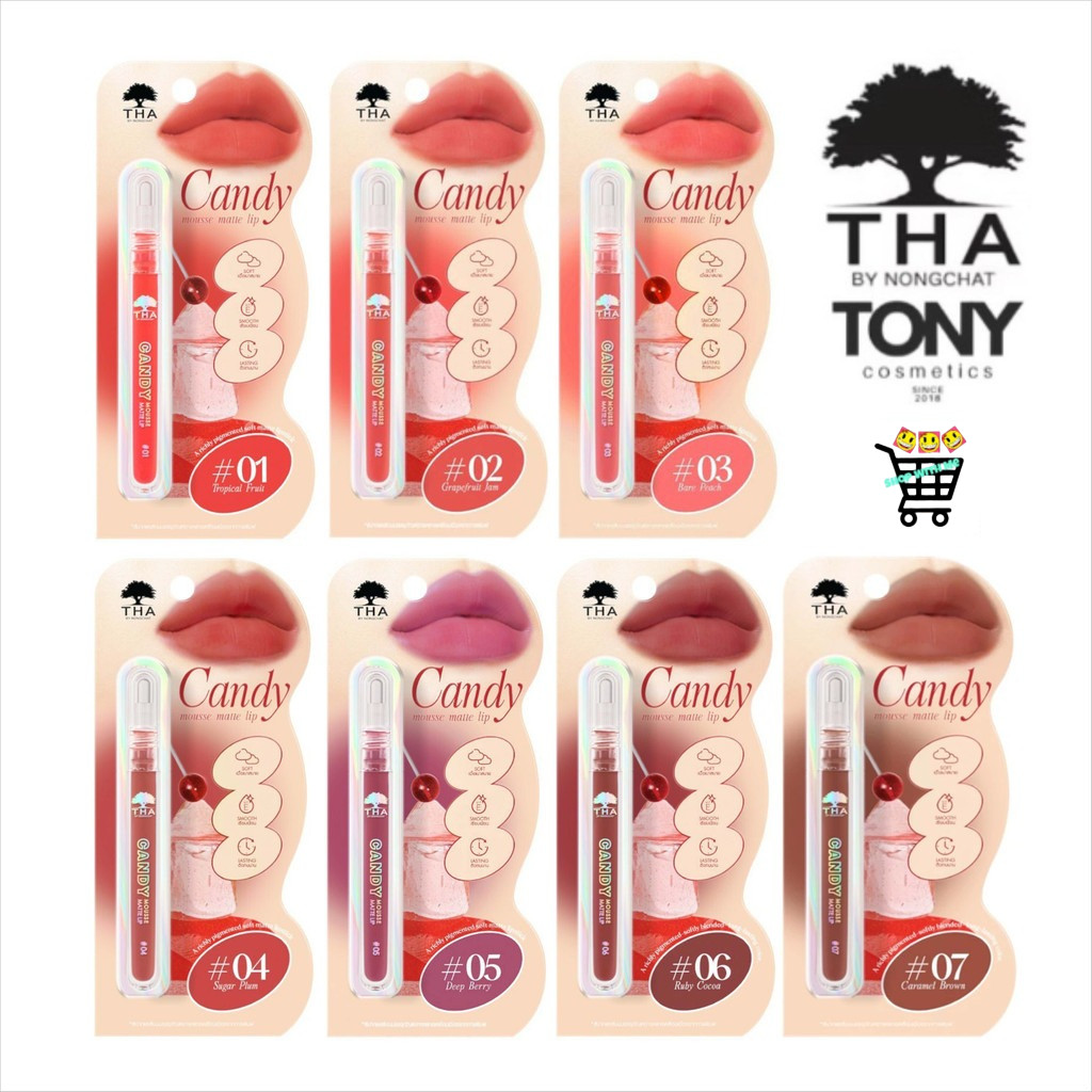 THA BY NONGCHAT CANDY MOUSSE MATTE LIP TINT ฑา บายน้องฉัตรแคนดี้มูสแมทท์ลิปทิ้นท์ ขนาด 2.5g