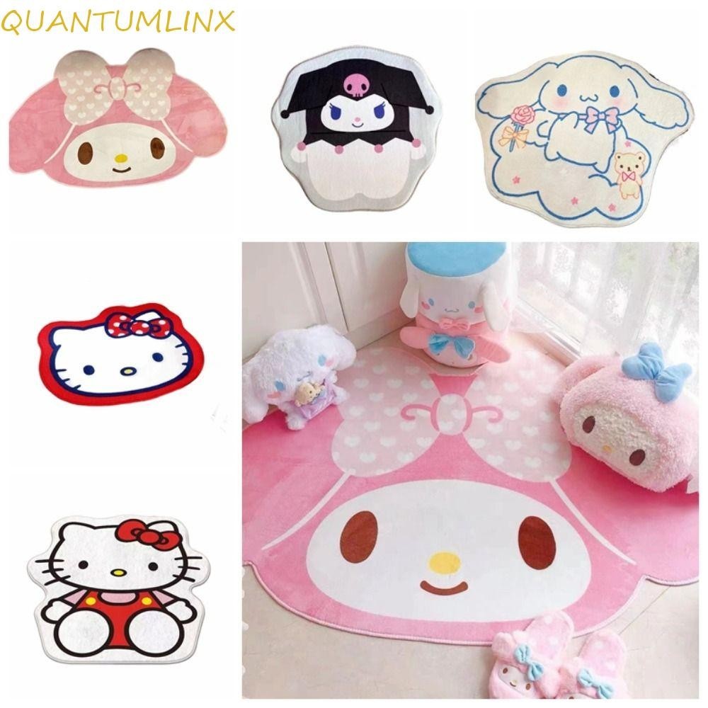 Quantuml พรมลายการ์ตูน Melody, พรมปูพื้นนุ่มตุ๊กตาสั้น, Kawaii หนา Kitty พรมน่ารักตกแต่งบ้าน