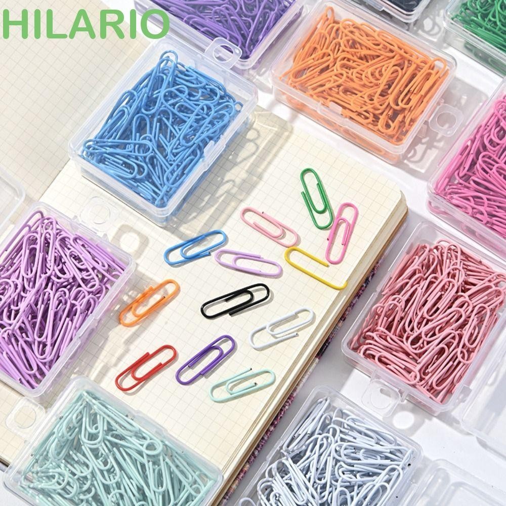 Hilario 50PCS คลิปที่คั่น, สีผูกคลิปหนีบกระดาษโลหะ, คลิปหยิก Creative Alloy Binder Clamps Office