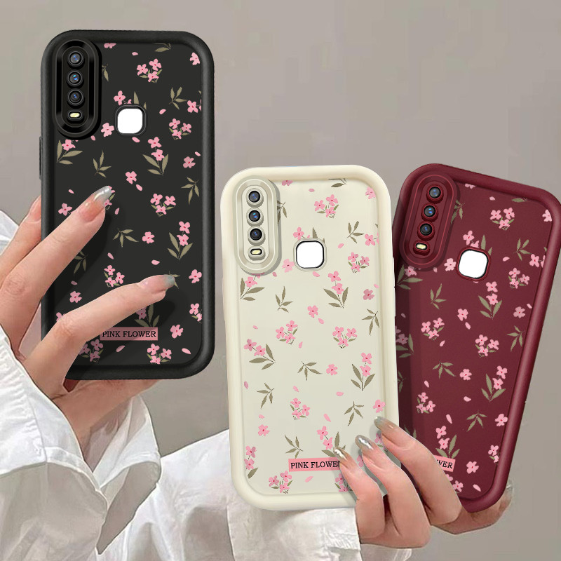 ปลอกสําหรับvivo Y11 Y12 Y12i Y12S Y15 Y15S Y15A/Y16 Y17 Y17S Y19 Y20 Y20i Y20A Y20S Y20T Y76S-5G/Y85 Y81 Y81 รูปแบบแองเจิลกรณีตาสีชมพูกรณี