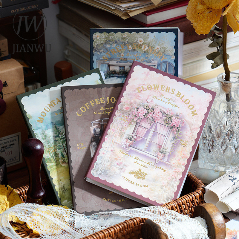 Jianwu ลมกําลังมา Series Vintage พืชดอกไม้ภูมิทัศน์วัสดุ Collage สติกเกอร์หนังสือ Creative DIY Journal เครื่องเขียน