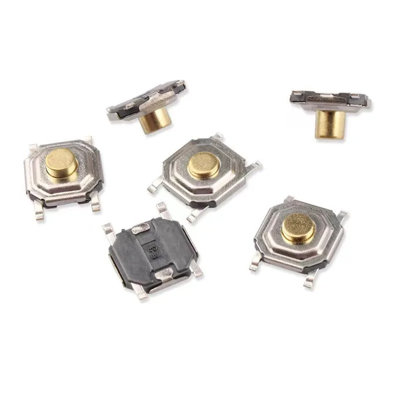50 ชิ้น 5.2*5.2 สูง 1.5-6.0 สวิทช์สัมผัส 4 เข็มหมุด โลหะ SMD สัมผัส 12 โวลต์ไมโครปุ่มกดสวิทช์ทองแดงขา